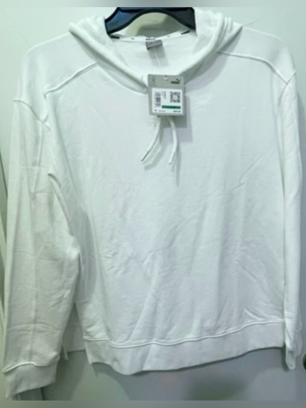 Puma Pullover Hoodie All White Casual Outerwear Women's Size Large NEW!